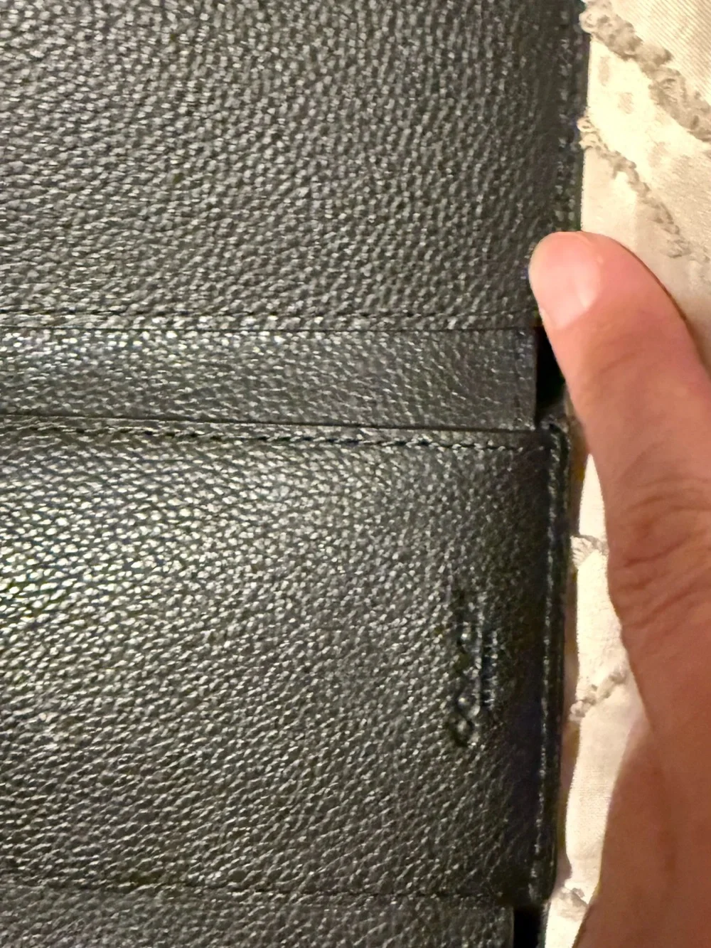Coach Black Pebbled Leather Trifold Card Holder